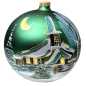 Preview: Glaskugel Ø 15 Winterlandschaft in Grün