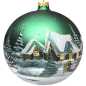 Preview: Glaskugel Ø 15 Winterlandschaft in Grün