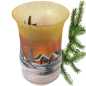Preview: per hand bemalte glasvase mit winterlandschaft in gold-rot