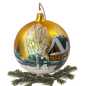 Preview: Glaskugel Ø 15 Winterlandschaft in Gold
