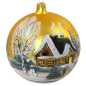 Preview: Glaskugel Ø 15 Winterlandschaft in Gold