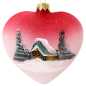 Preview: herz aus glas handbemalt mit winter landschaft in rot