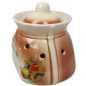 Preview: weißer keramik topf in der sackform von 1 liter verziert mit obst motiv