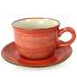 Preview: 0,2l mit untertasse in rot