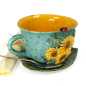 Preview: Tasse 0,35 l + Untertasse - Sonneblumen 3D