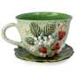 Preview: Tasse 0,35 l + Untertasse - Erdbeeren 3D