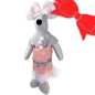 Preview: als geschenkidee: kuscheltier ballerina maus mit rosa schleife und ballettröckchen