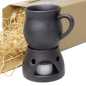Preview: Geschenk - Set mit Trinktasse 0,22 l mit Stövchen in rustikal Schwarz