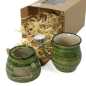 Preview: Geschenk - Set mit Trinktasse 0,22 l mit Stövchen - Rustic Grün
