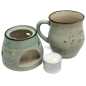 Preview: Geschenk - Set mit Trinktasse 0,22 l mit Stövchen - Rustic Hellblau