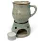 Preview: Geschenk - Set mit Trinktasse 0,22 l mit Stövchen - Rustic Hellblau
