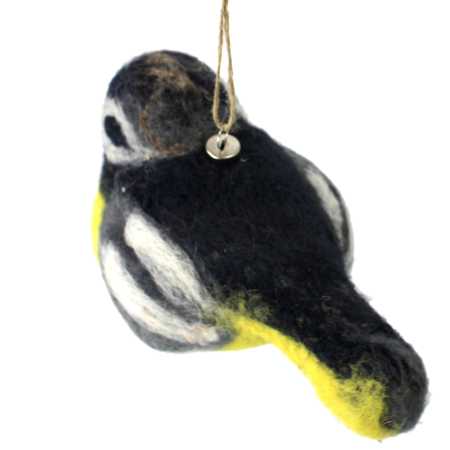 Filzvogel in Gelb / Grau