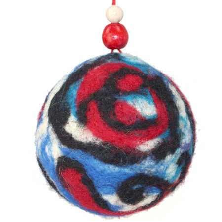 Weihnachtskugel aus Filz