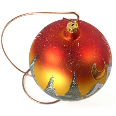 GLASKUGEL Ø-15 in Gold / Rot