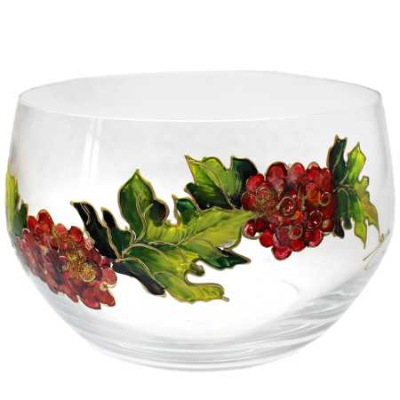 glasschale vogelbeeren motiv