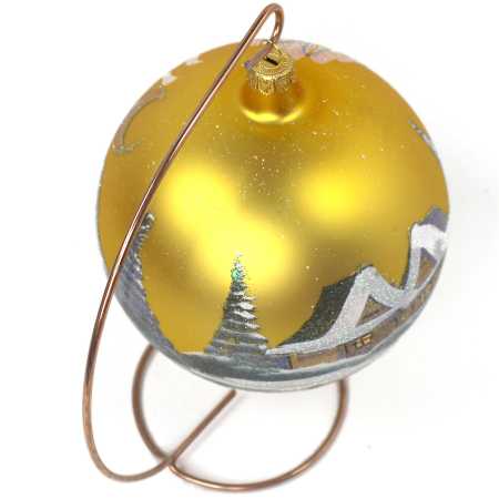 Glaskugel Ø 15 Winterlandschaft in Gold