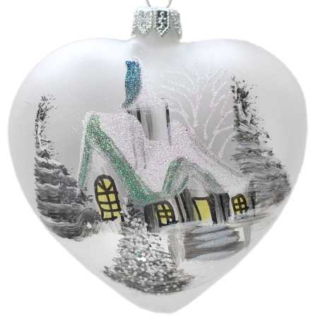 Glasherz Winterlandschaft in Weiß