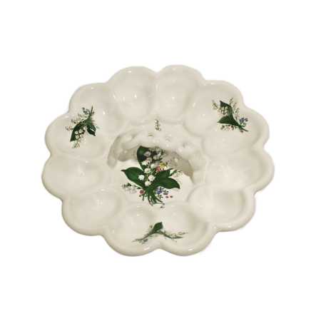 eierteller 23 cm verziert mit Maiglöckchen motiv