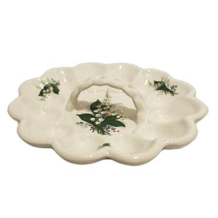 eierteller 23 cm verziert mit Maiglöckchen motiv