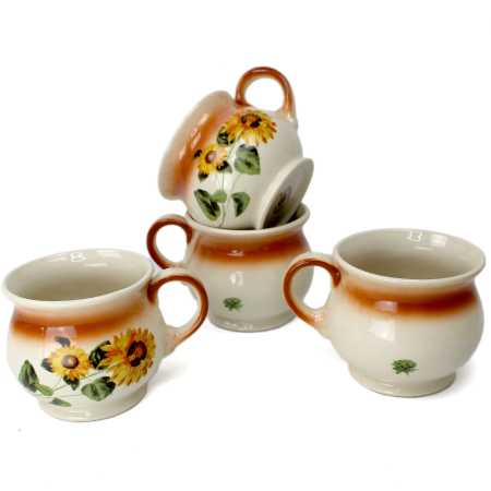 4er-Set Becher 0,35 l - Sonnenblumen