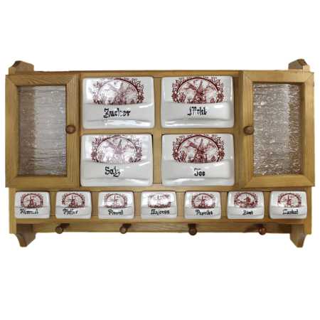 gewürzregal, groß braune windmühle