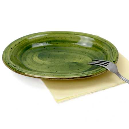 kleiner flacher platte mit durchmesser von 24 cm in grün