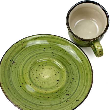 tasse 0,1 l mit untertasse in grün