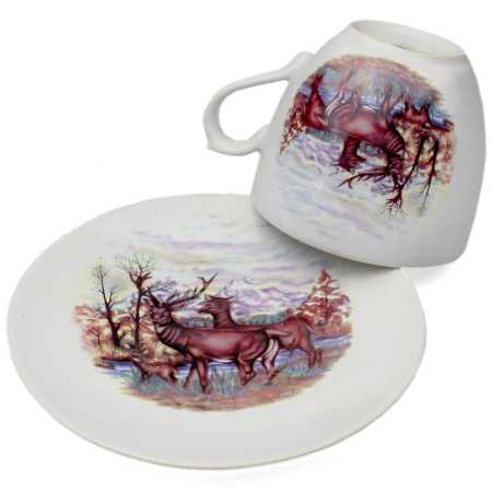 Tasse 0,2 l + Untertasse - Type Tytan - Wildmotiv