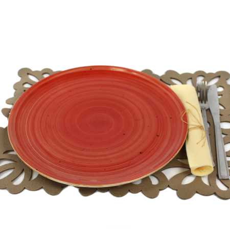 großer flacher teller  mit durchmesser von 27 cm in Rustic Rot