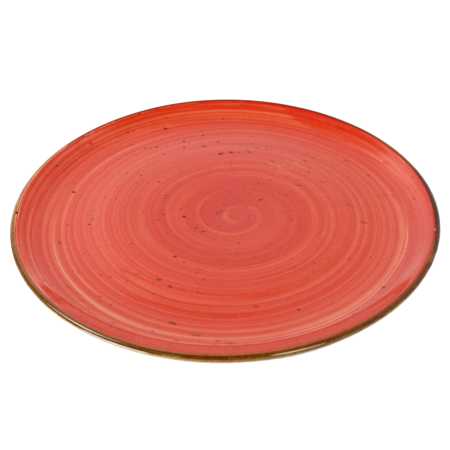 großer flacher teller  mit durchmesser von 24 cm in rustic rot