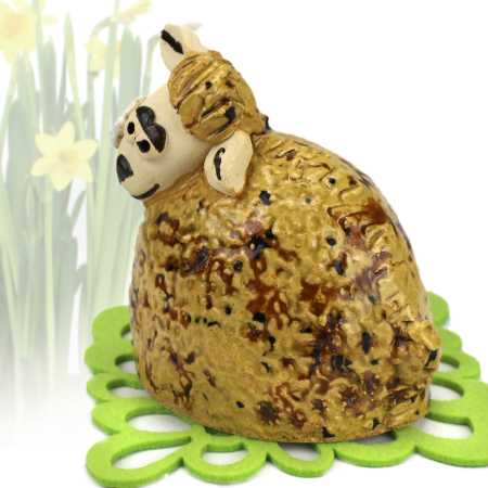 Keramik Figur Schaf mit Blume