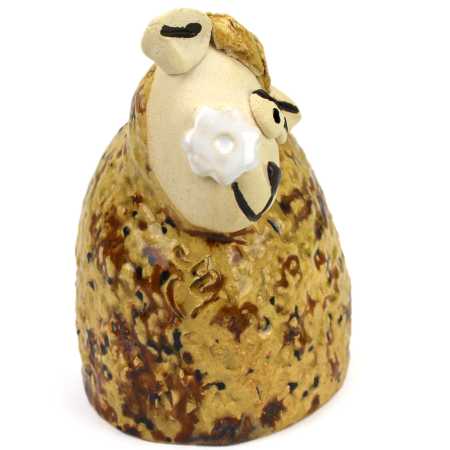 Keramik Figur Schaf mit Blume