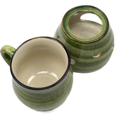 Geschenk - Set mit Trinktasse 0,22 l mit Stövchen - Rustic Grün