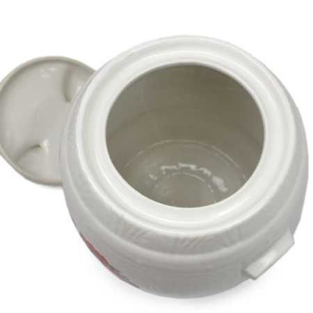 Gurkenfass mit verschiedenen Mohnblumen Motiv