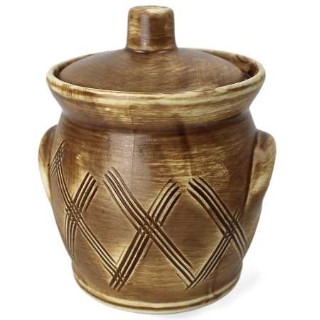 Schmalztopf 0,7 L - Karo Rustikal