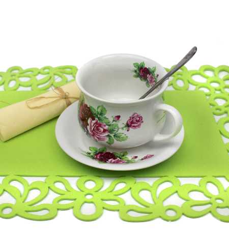 Tasse 0,3 l + Untertasse - Type Maria - Rosen