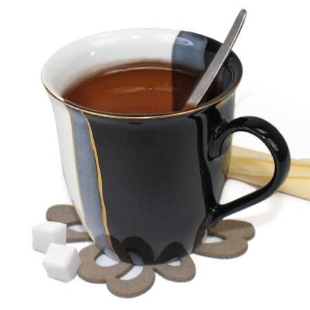 Becher 0,4 l Carlos - Schwarz - Weiß - Gold