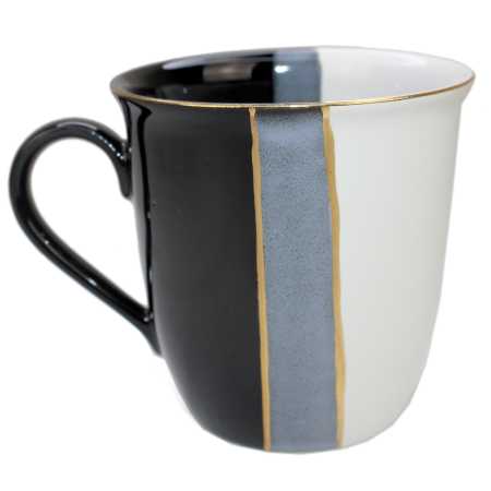 Becher 0,4 l Carlos - Schwarz - Weiß - Gold