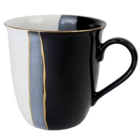 Becher 0,4 l Carlos - Schwarz - Weiß - Gold