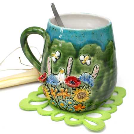 Becher 550 ml - Wiesenmotiv 3D