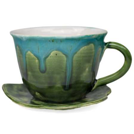 Tasse 0,35 l + Untertasse - Wiesenmotiv 3D