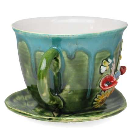 Tasse 0,35 l + Untertasse - Wiesenmotiv 3D