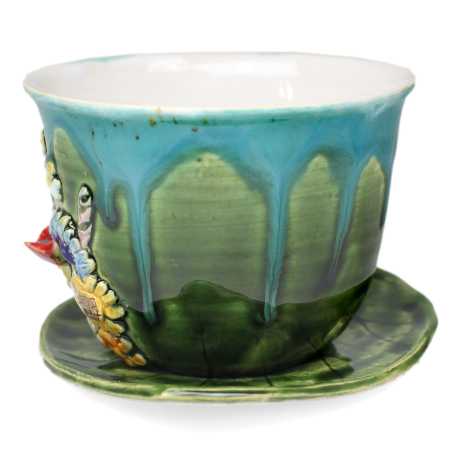 Tasse 0,35 l + Untertasse - Wiesenmotiv 3D