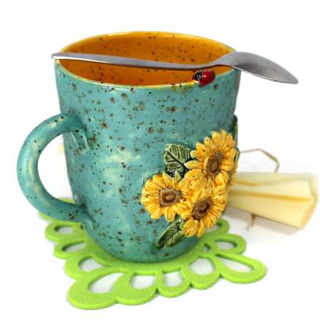 Becher 500 ml - Sonnenblumen 3D