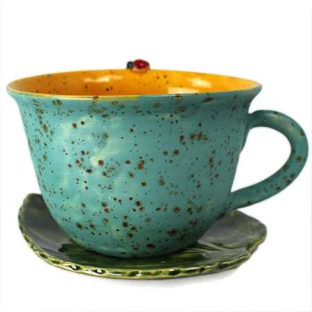 Tasse 0,35 l + Untertasse - Sonneblumen 3D