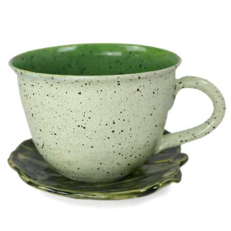 Tasse 0,35 l + Untertasse - Erdbeeren 3D