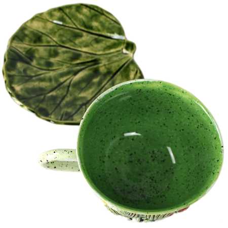 Tasse 0,35 l + Untertasse - Erdbeeren 3D
