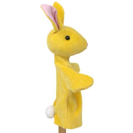 Handpuppe Hase aus weichem Nickistoff