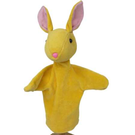 Handpuppe Hase aus weichem Nickistoff