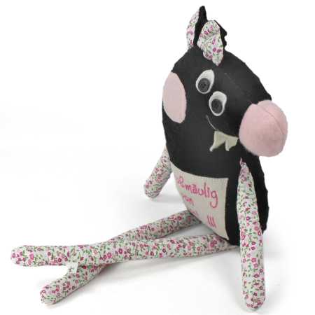 kuscheltier ballerina maus mit rosaroter schleife und ballettröckchen